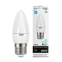 Лампа светодиодная Gauss Elementary С37 Свеча E27 220В 6Вт 450Лм 4100К 37х98мм картинка 